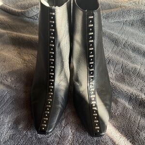 Zara Black Studded Ankle Booties